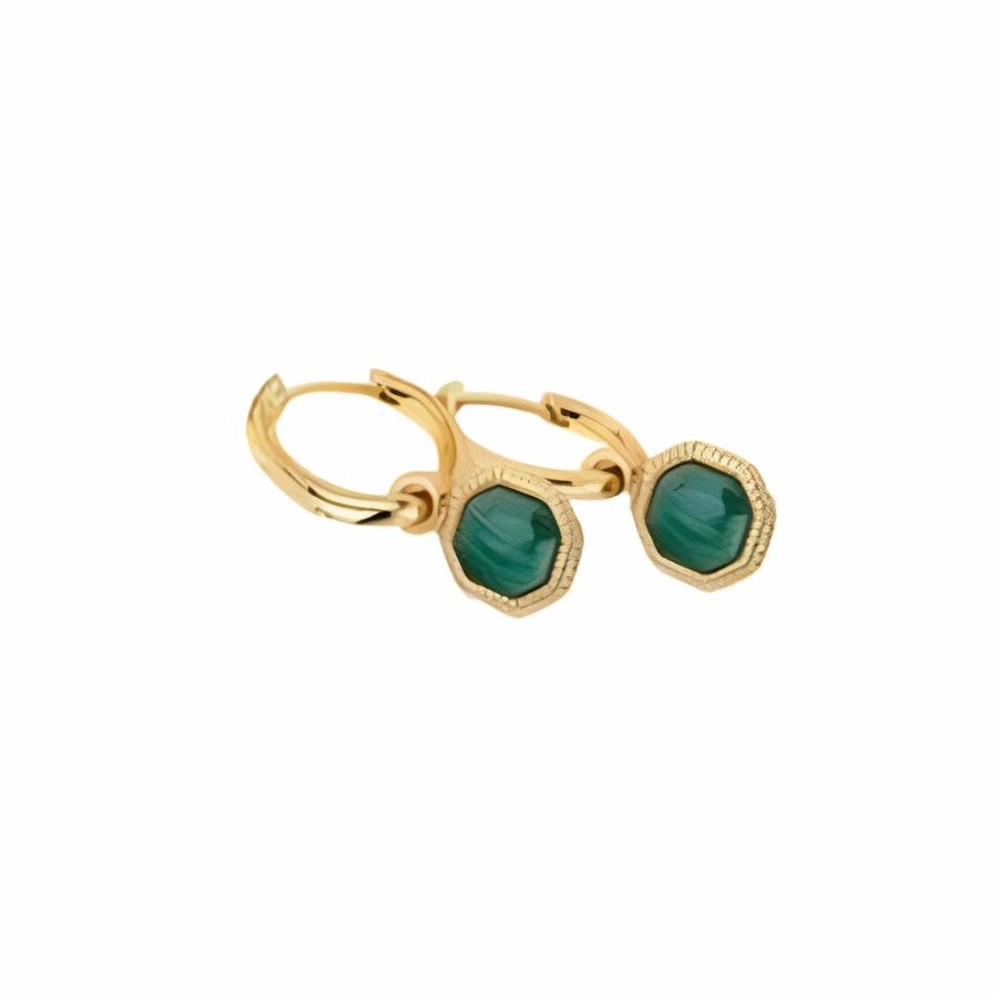 Jac Jossa Gold Plated Silver Revive Malachite Set Earrings