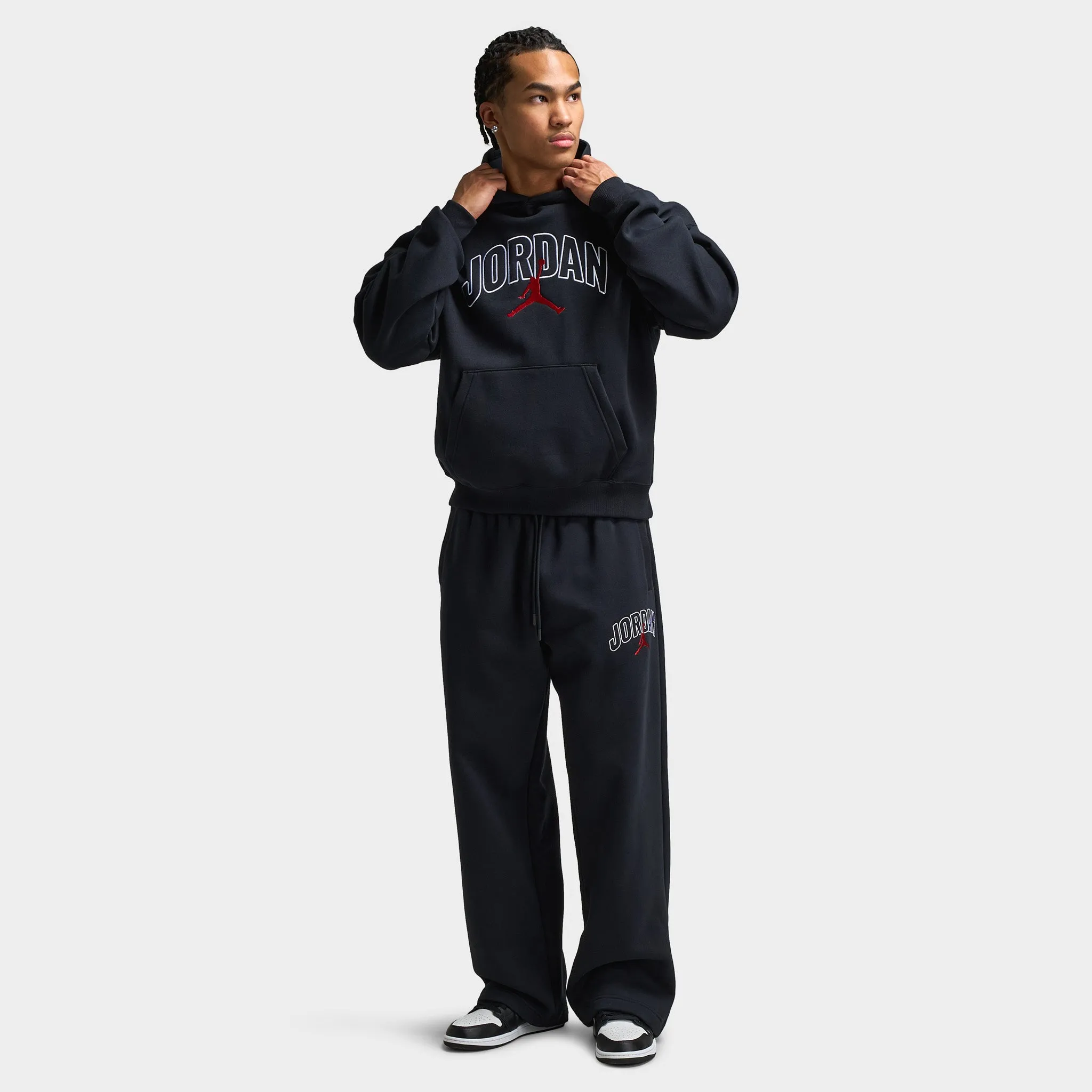 Jordan Jordan Brooklyn Oversized Graphic Pants Black / Gym Red