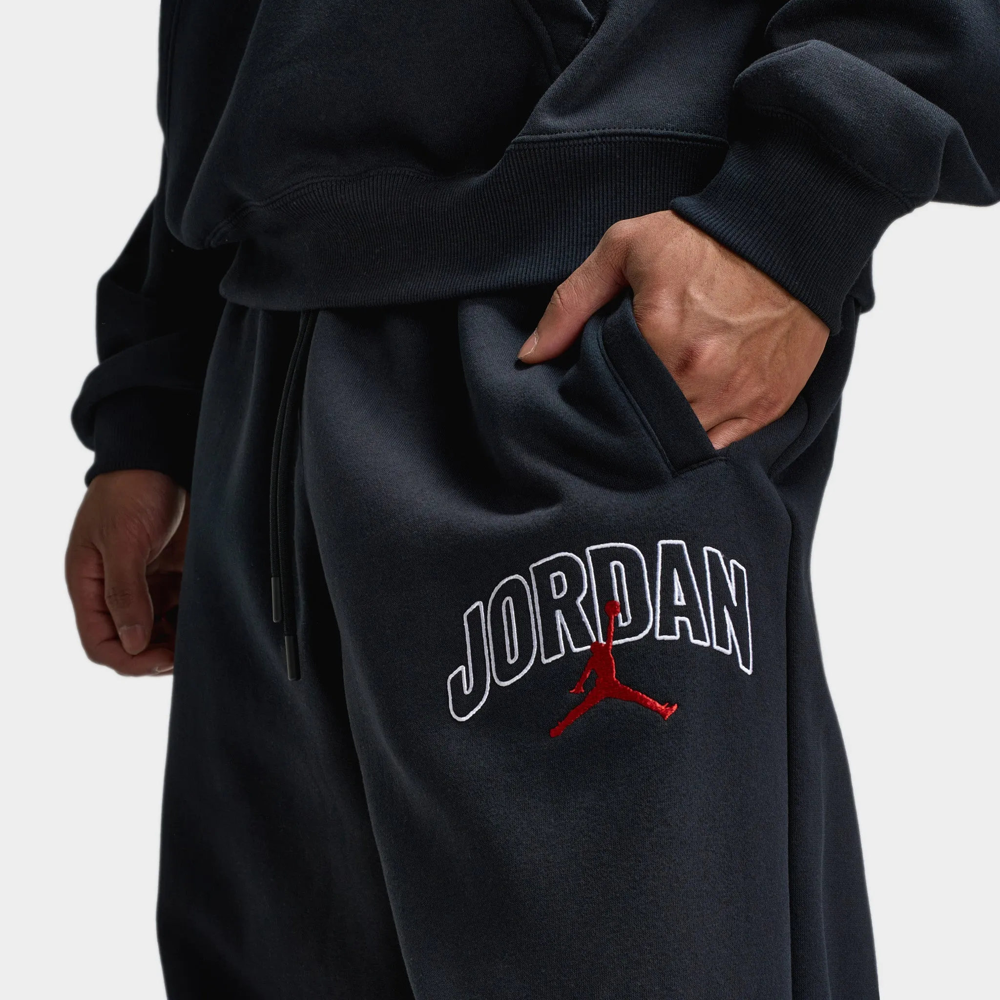 Jordan Jordan Brooklyn Oversized Graphic Pants Black / Gym Red