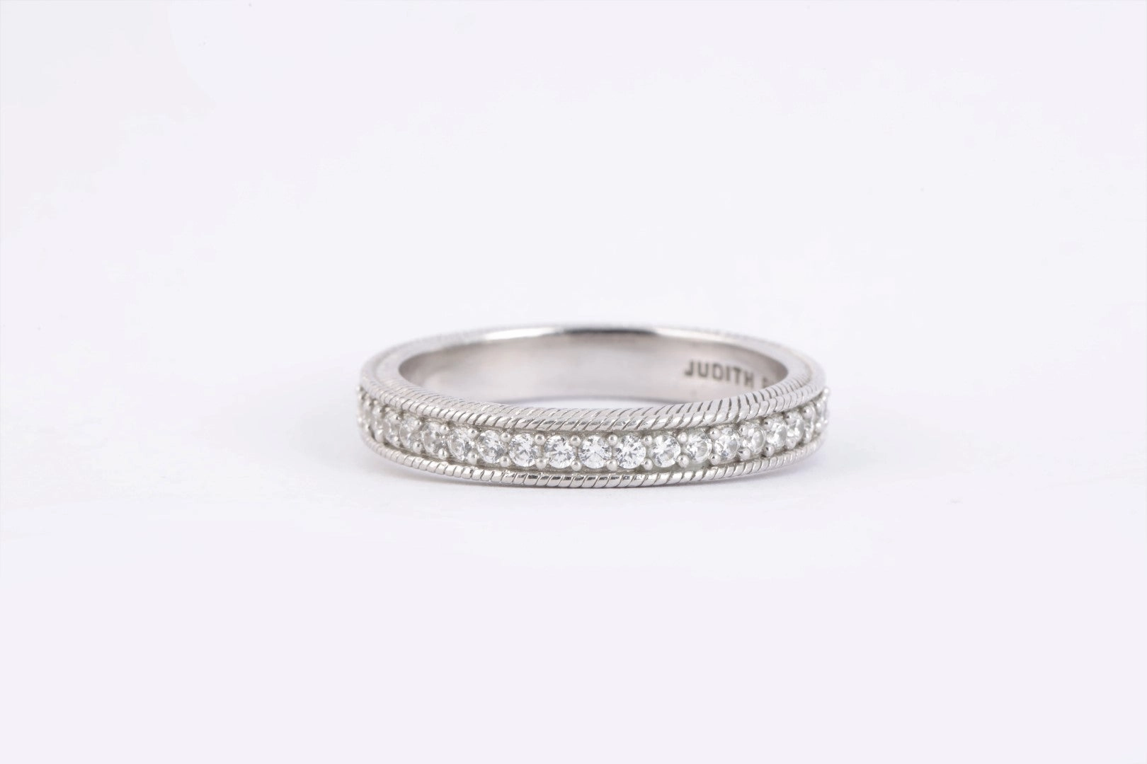 Judith Ripka 925 Silver 0.71tcw Cubic Zirconia Eternity Band Size 9 (4.00g.)