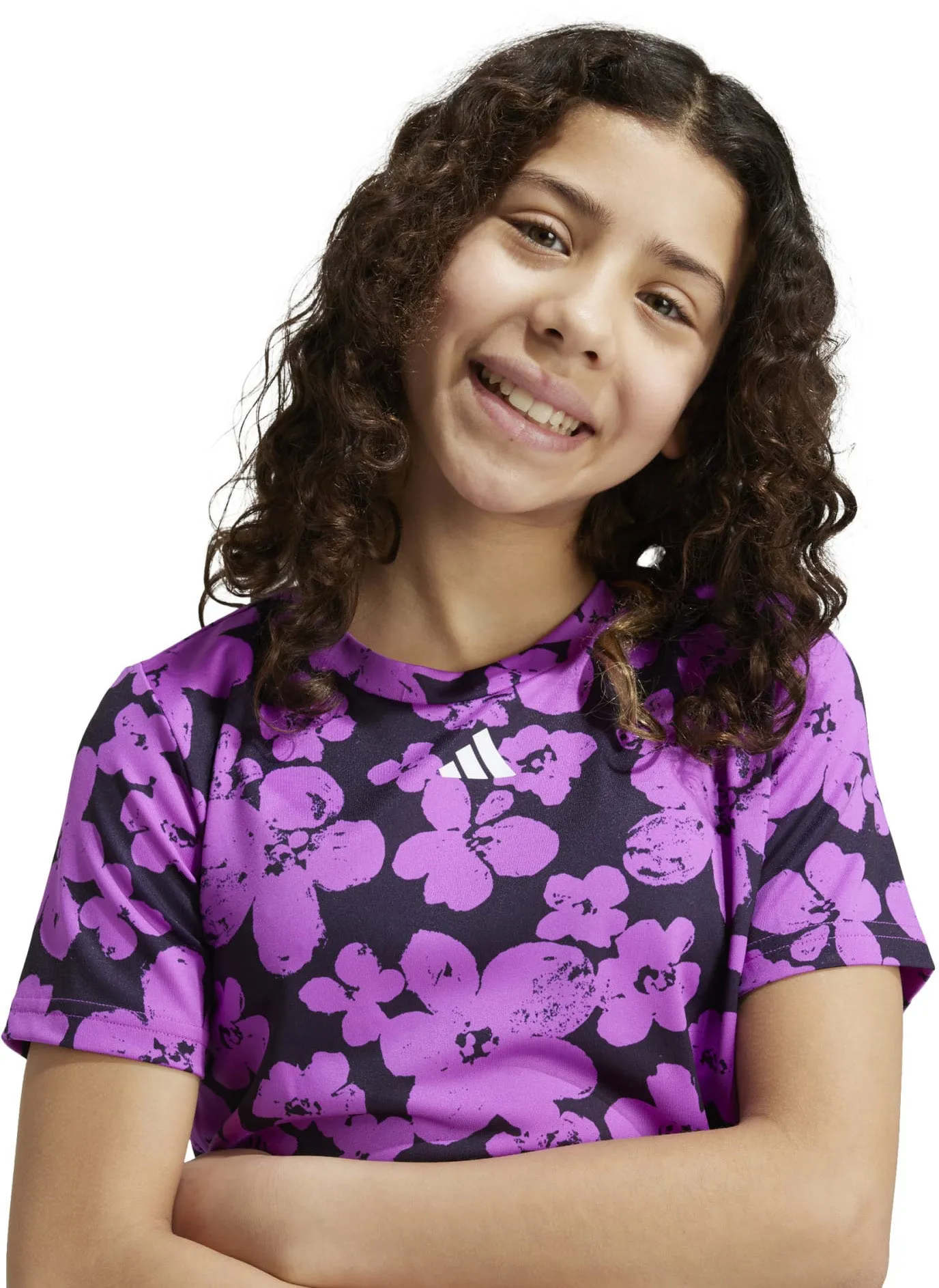 Junior's Train Essentials Seasonal Printed Cropped Training T-Shirt