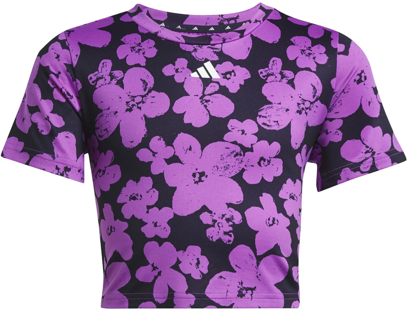 Junior's Train Essentials Seasonal Printed Cropped Training T-Shirt
