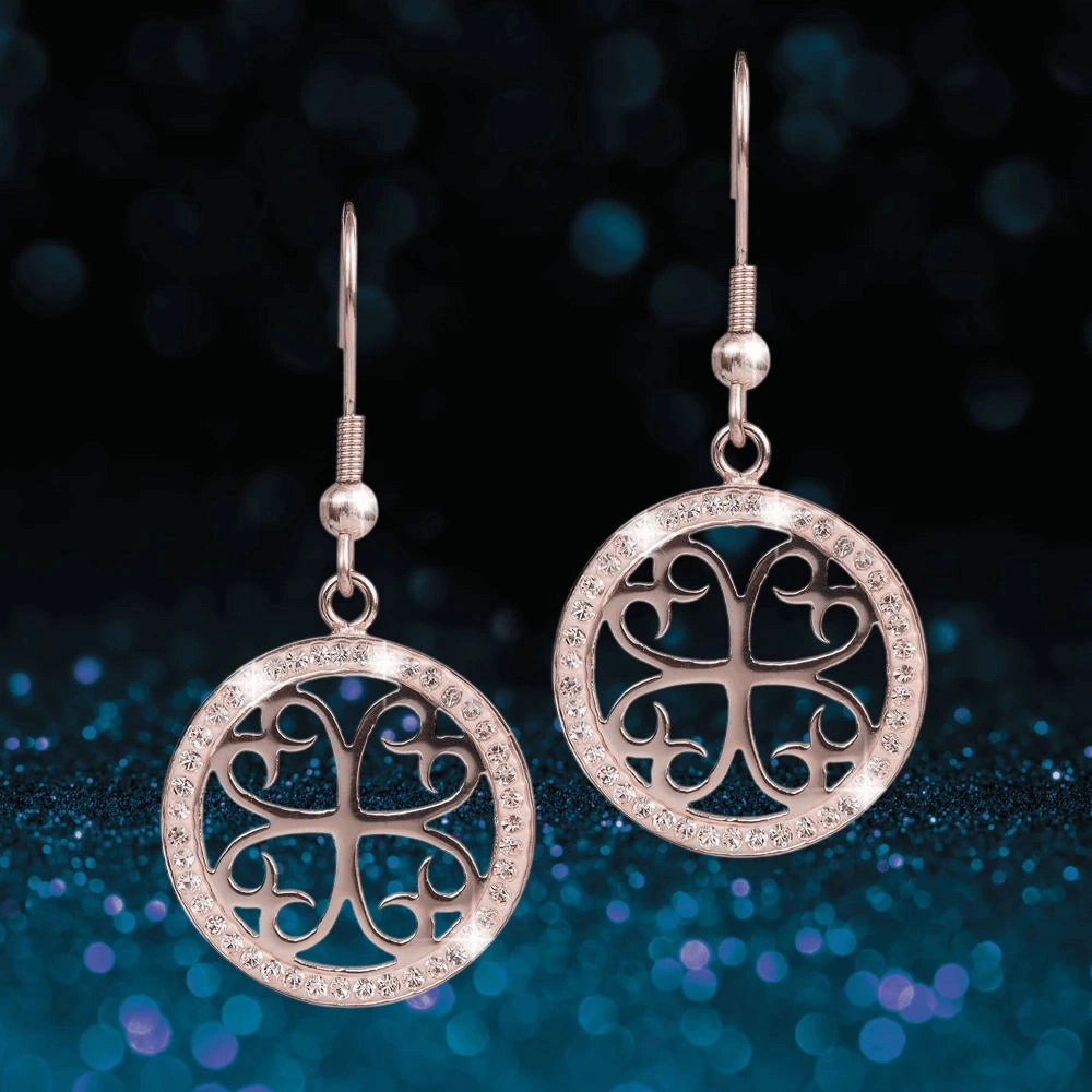 Ladies' Celtic Rose Gold Earrings