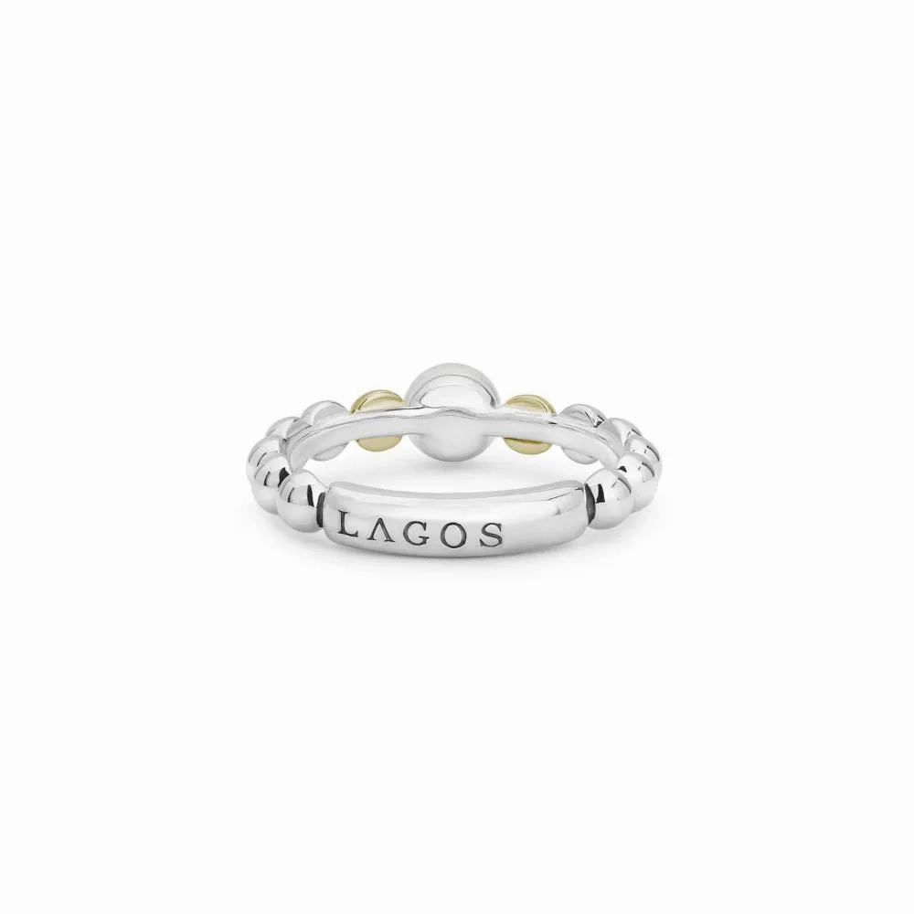 Lagos Two Tone Luna Pearl Ring