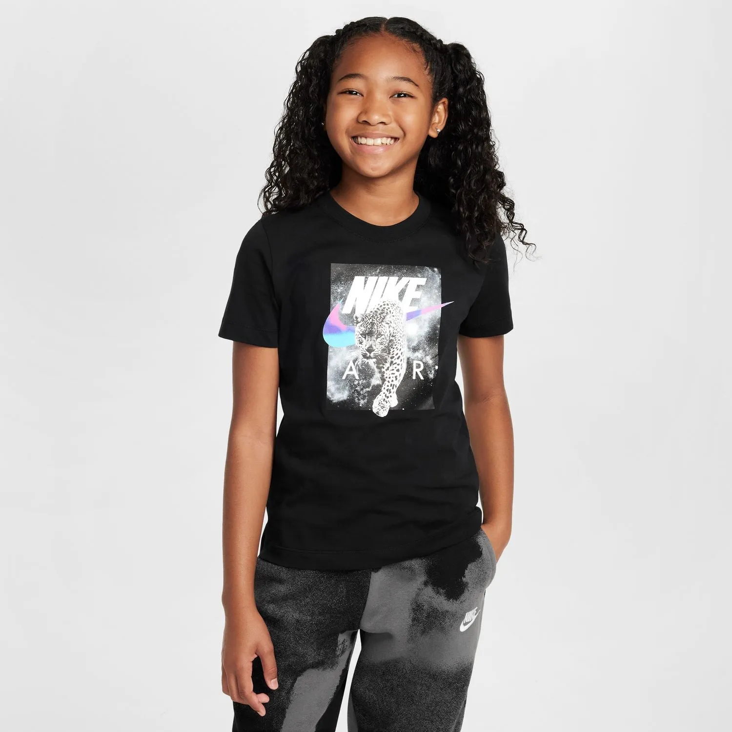 Leopard Photo Tee - Youth Clothing_Nike