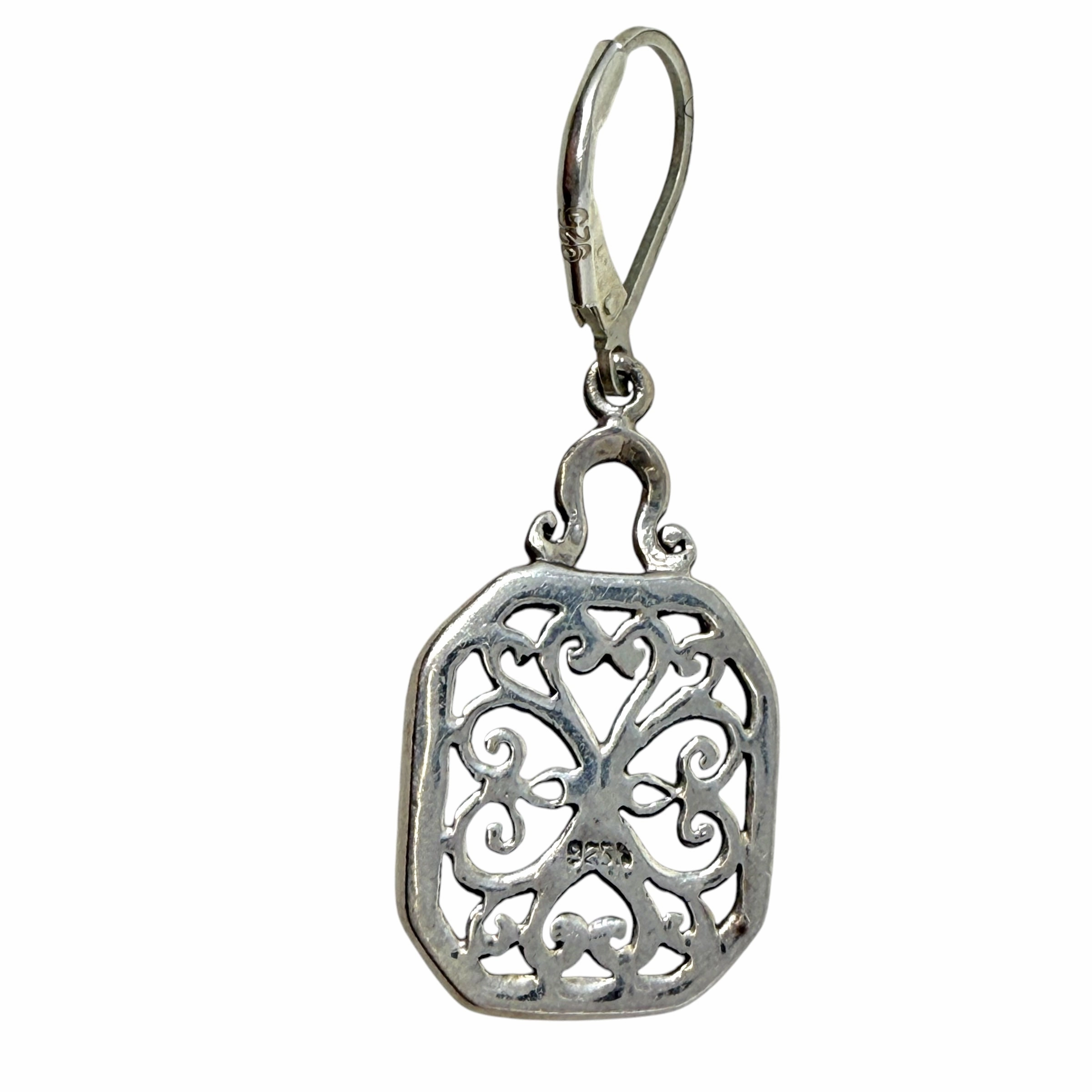 Leverback Sterling Silver & Mother Of Pearl Drop Earrings By Unbranded
