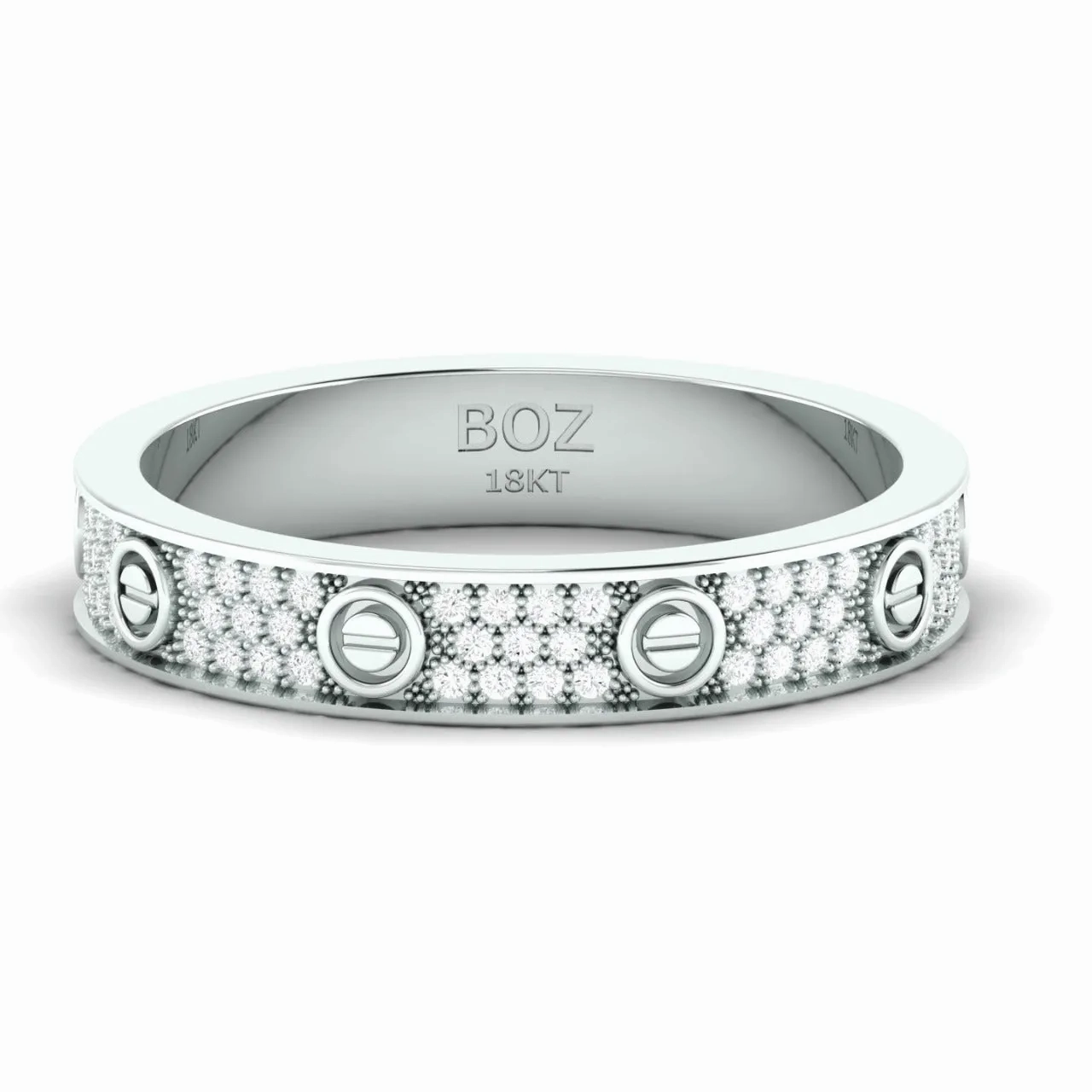 Love Inspired 4mm Natural Diamond Band in 18K Gold