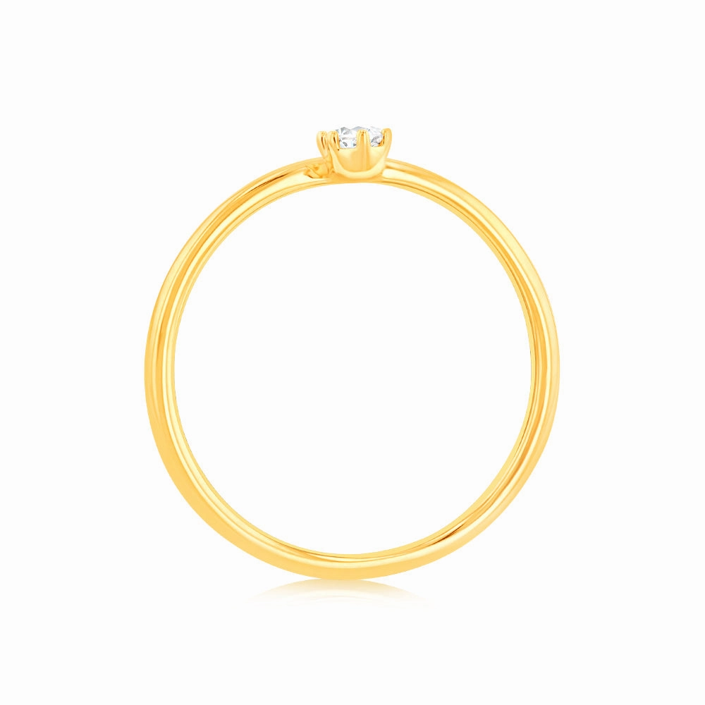 Luminesce Lab Grown 0.05Ct Diamond Ring in 9ct Yellow Gold