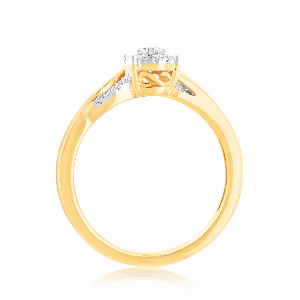 Luminesce Lab Grown 0.10ct Diamond Ring in 9ct Yellow Gold