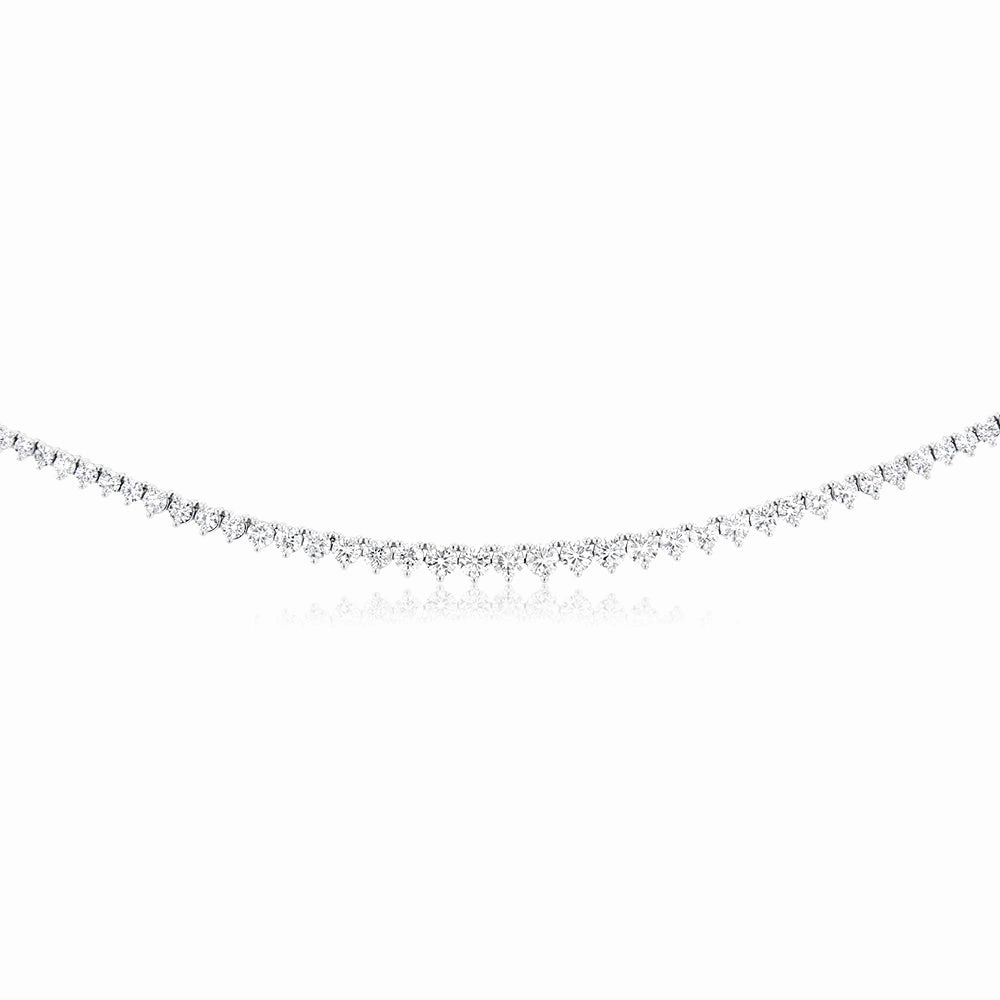 Luminesce Lab Grown 10ct White Gold Tennis Necklace in 3Carat Diamond