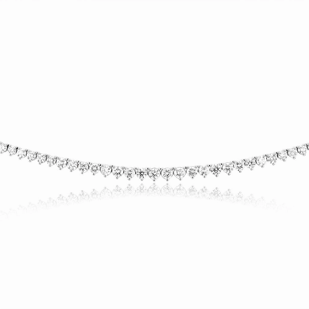 Luminesce Lab Grown 10ct White Gold Tennis Necklace in 5 Carat Diamond
