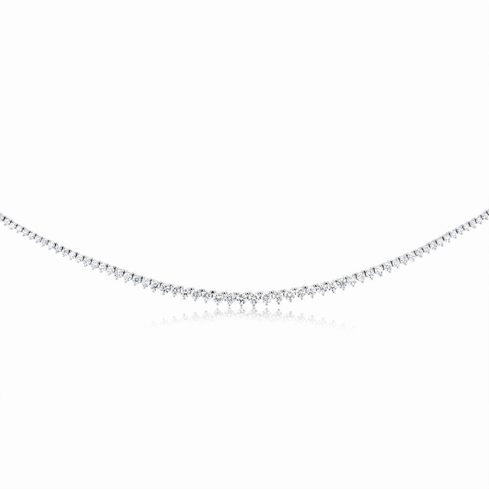 Luminesce Lab Grown 10ct Yellow Gold 3 Carat Diamond Tennis Necklace
