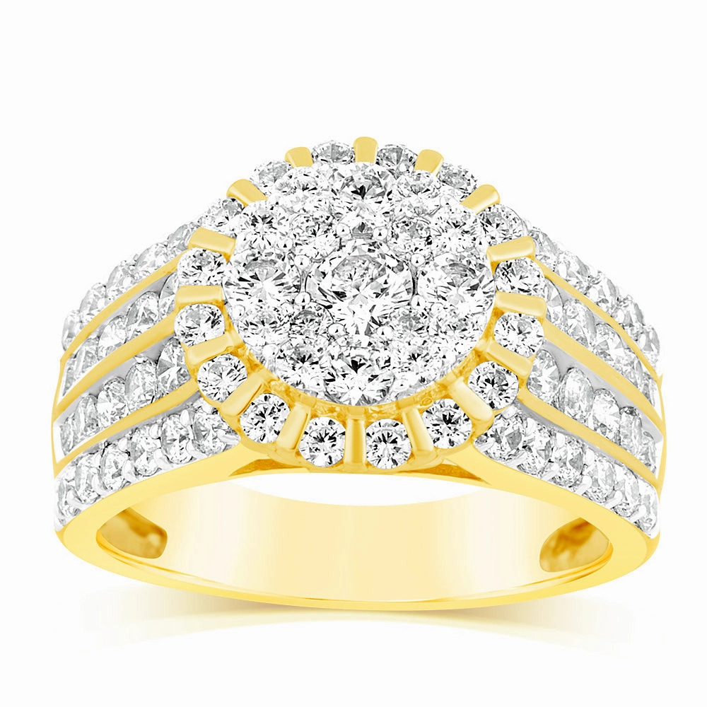 Luminesce Lab Grown 10ct Yellow Gold Ring in 2.15 Carat Diamond