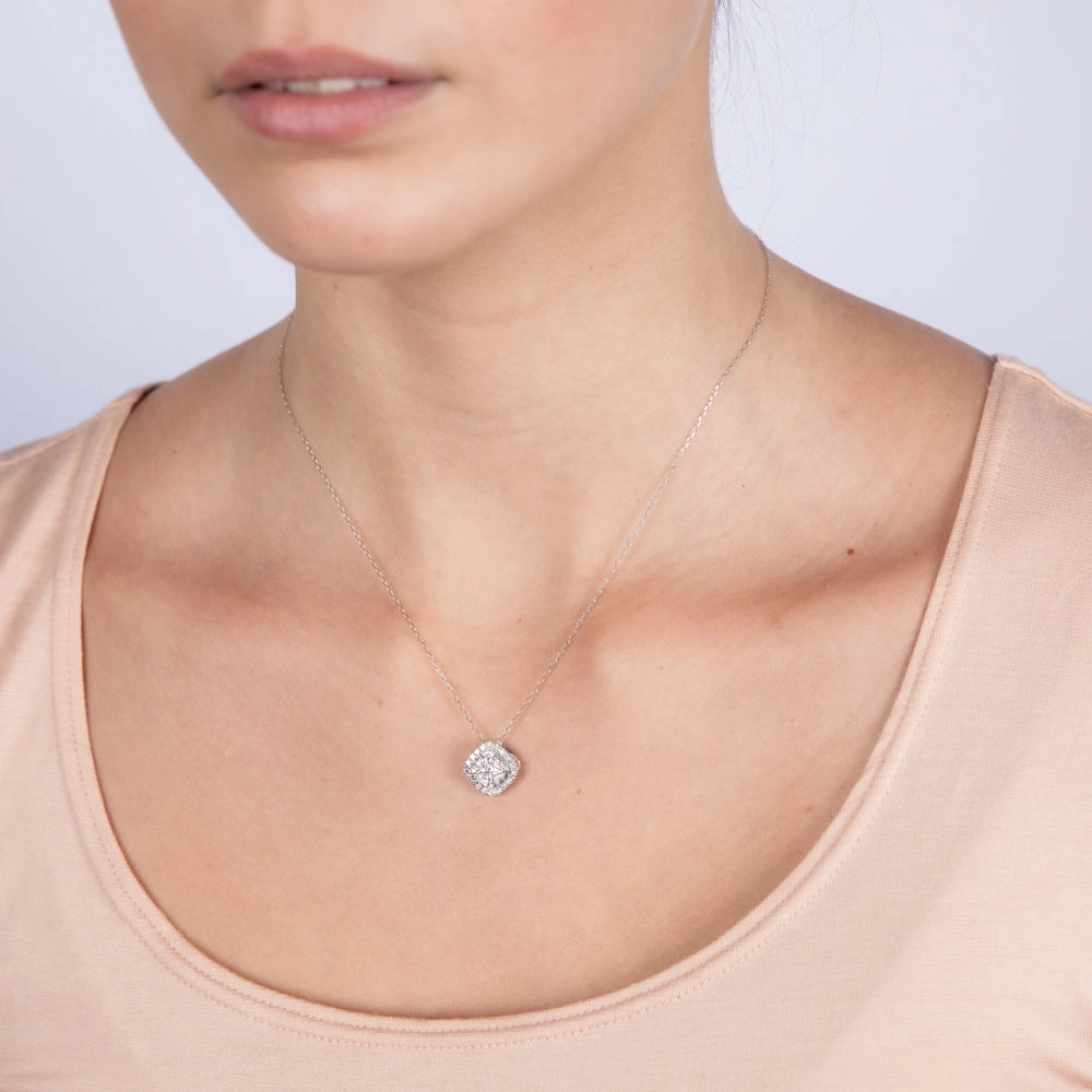 Luminesce Lab Grown 14ct White Gold 3/4 Carat Diamond Pendant With 40 5cm Chain