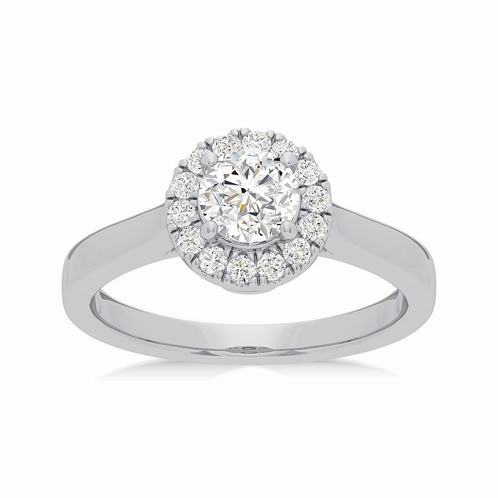 Luminesce Lab Grown 18ct White Gold 1 Carat Diamond Halo Ring