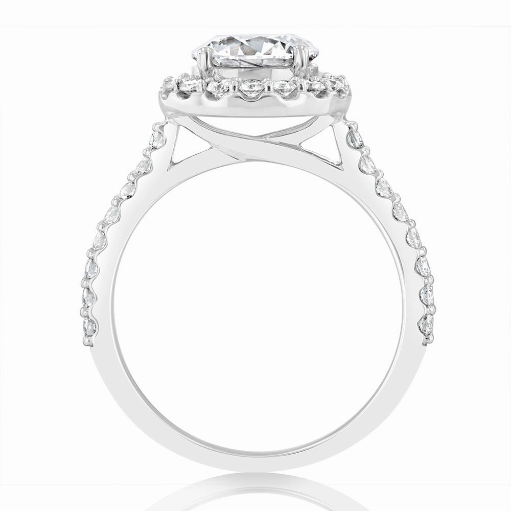 Luminesce Lab Grown 18ct White Gold 2 Carat TW 1.5 Carat Certified Diamond Engagement Ring