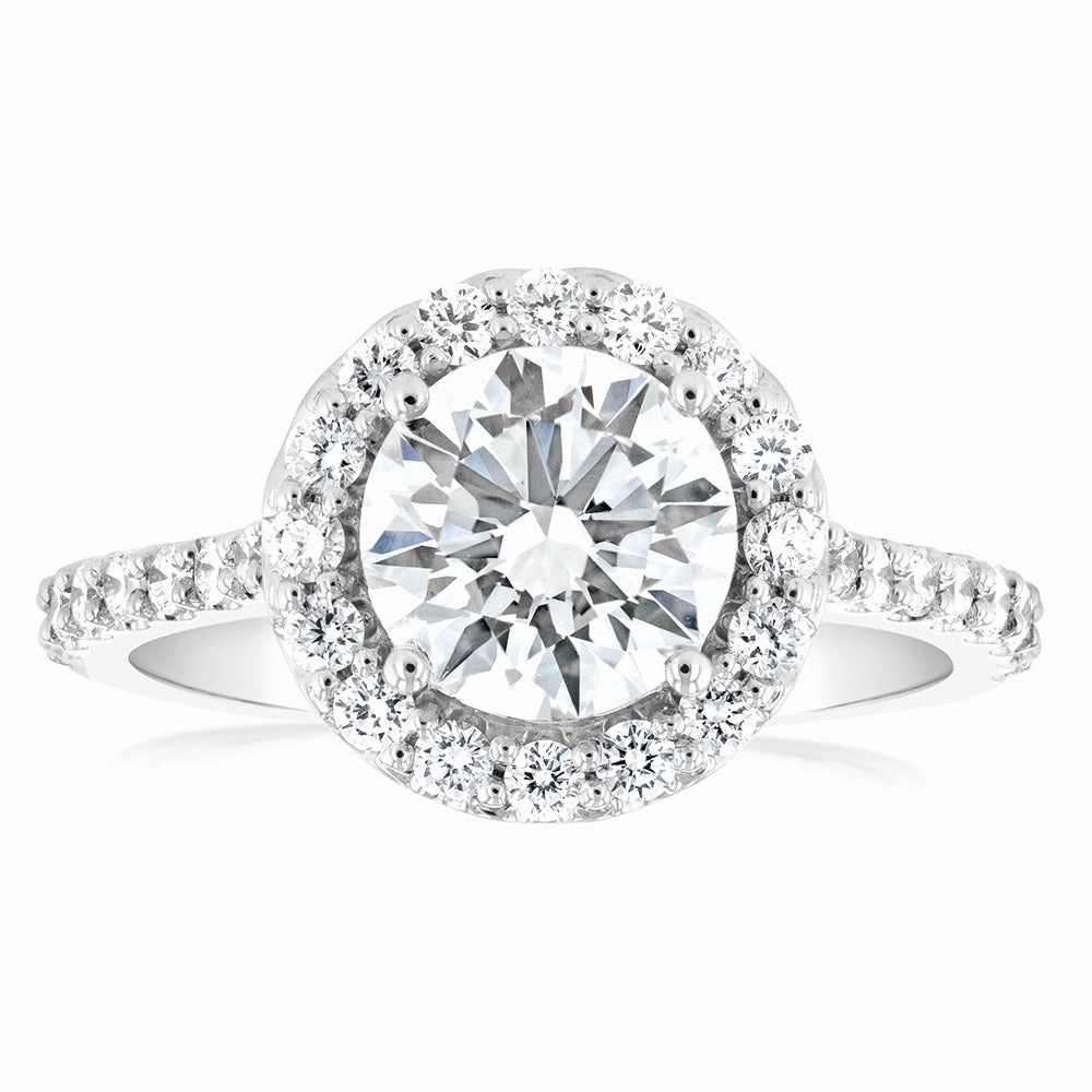 Luminesce Lab Grown 18ct White Gold 2 Carat TW 1.5 Carat Certified Diamond Engagement Ring