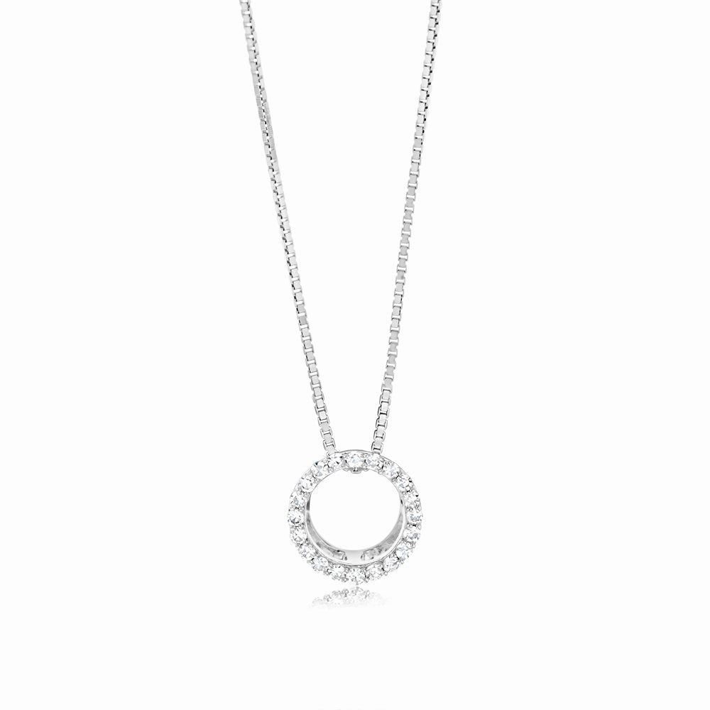 Luminesce Lab Grown 1/10 Carat Diamond Circle of Life Pendant in Sterling Silver
