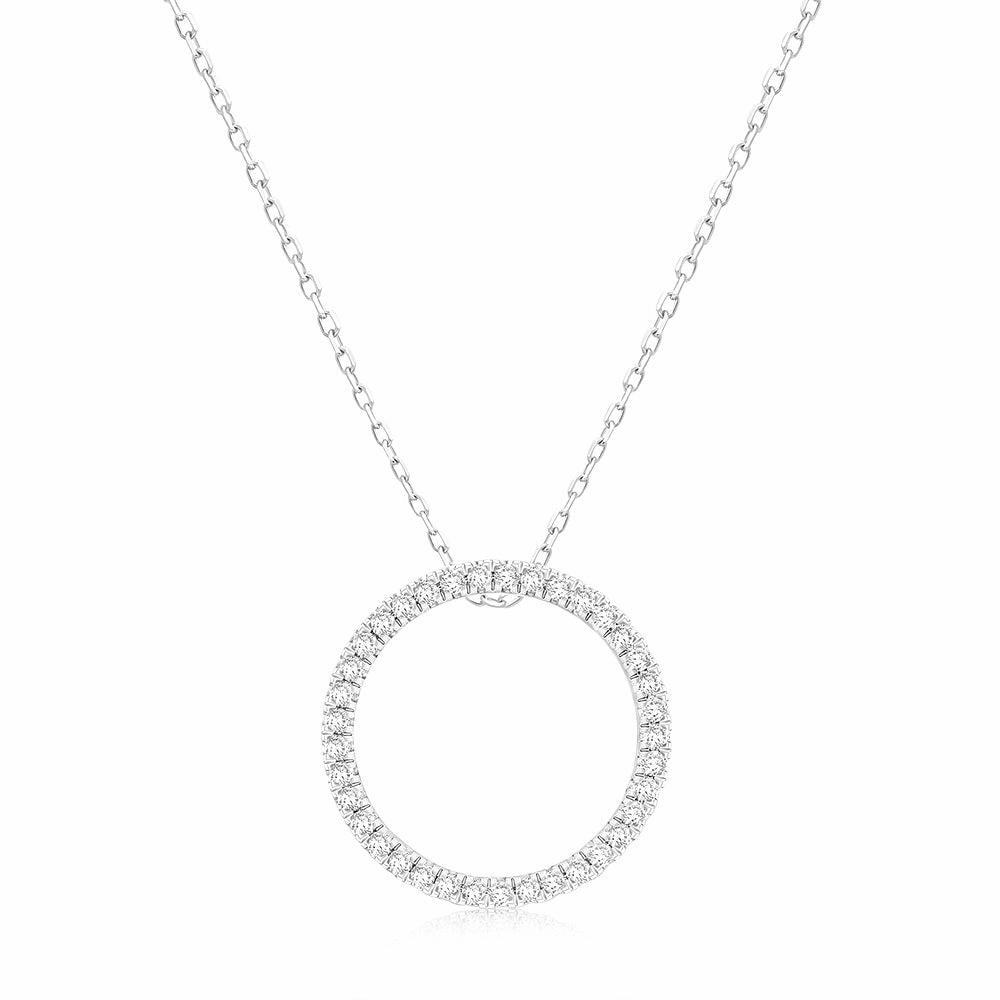 Luminesce Lab Grown 1/2 Carat Diamond Circle Pendant in 9ct Yellow Gold