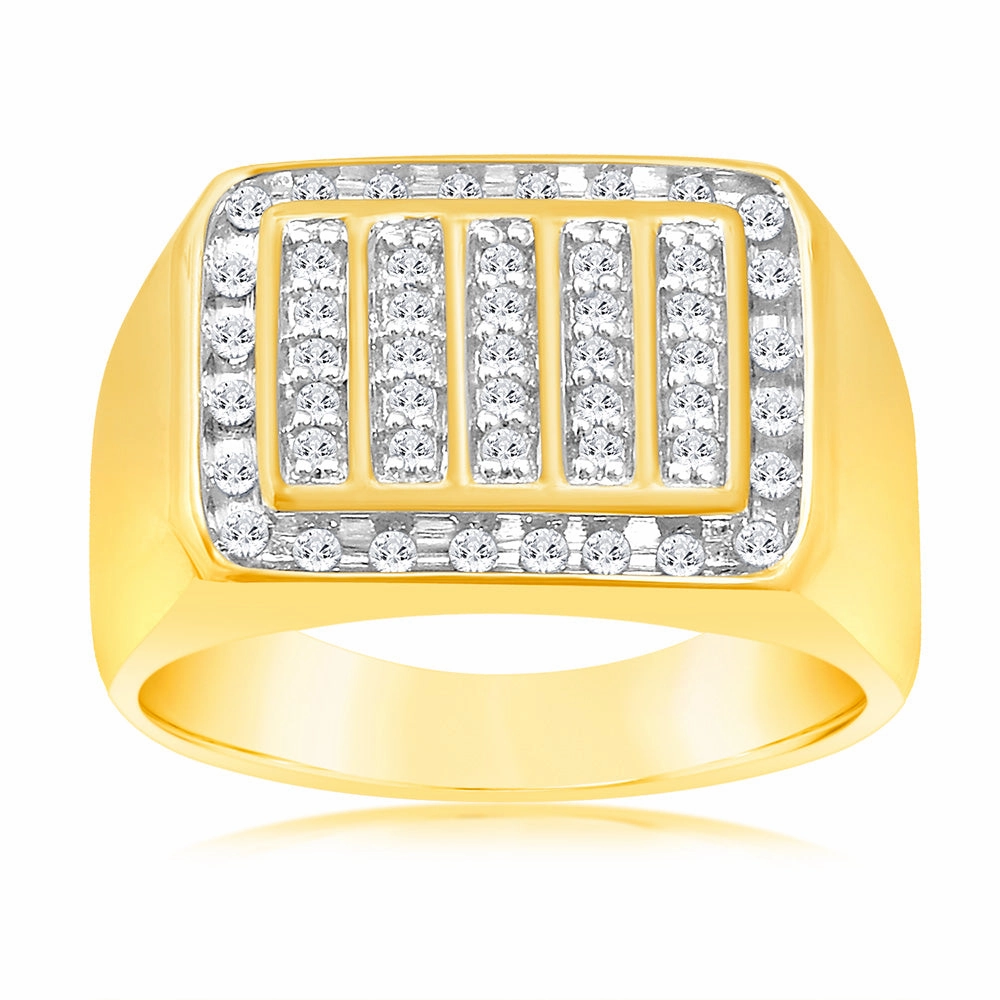 Luminesce Lab Grown 1/2 Carat Diamond Gents Ring in 9ct Yellow Gold