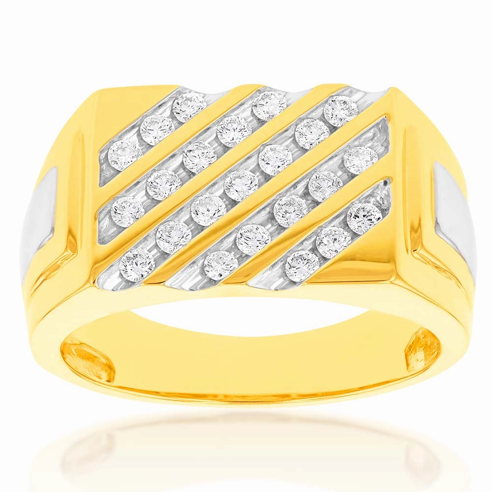 Luminesce Lab Grown 1/2 Carat Diamond Gents Ring in 9ct Yellow Gold
