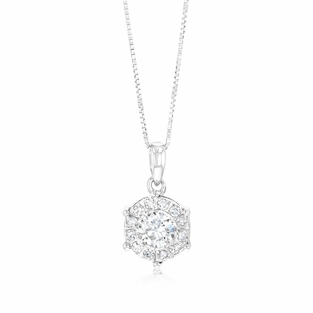 Luminesce Lab Grown 1/2 Carat Diamond Pendant in 9ct White Gold with Chain