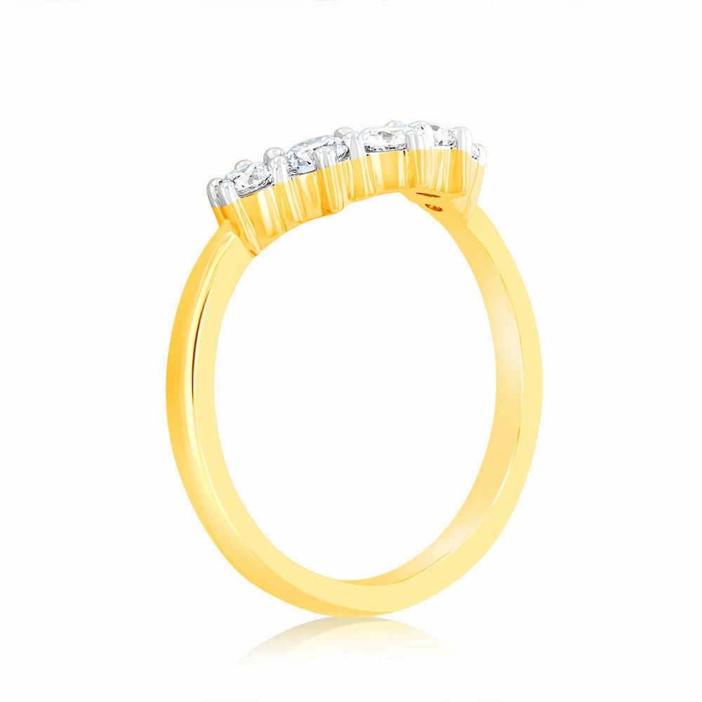 Luminesce Lab Grown 1/2 Carat Eternity Curve Diamond Ring in 18ct Yellow Gold