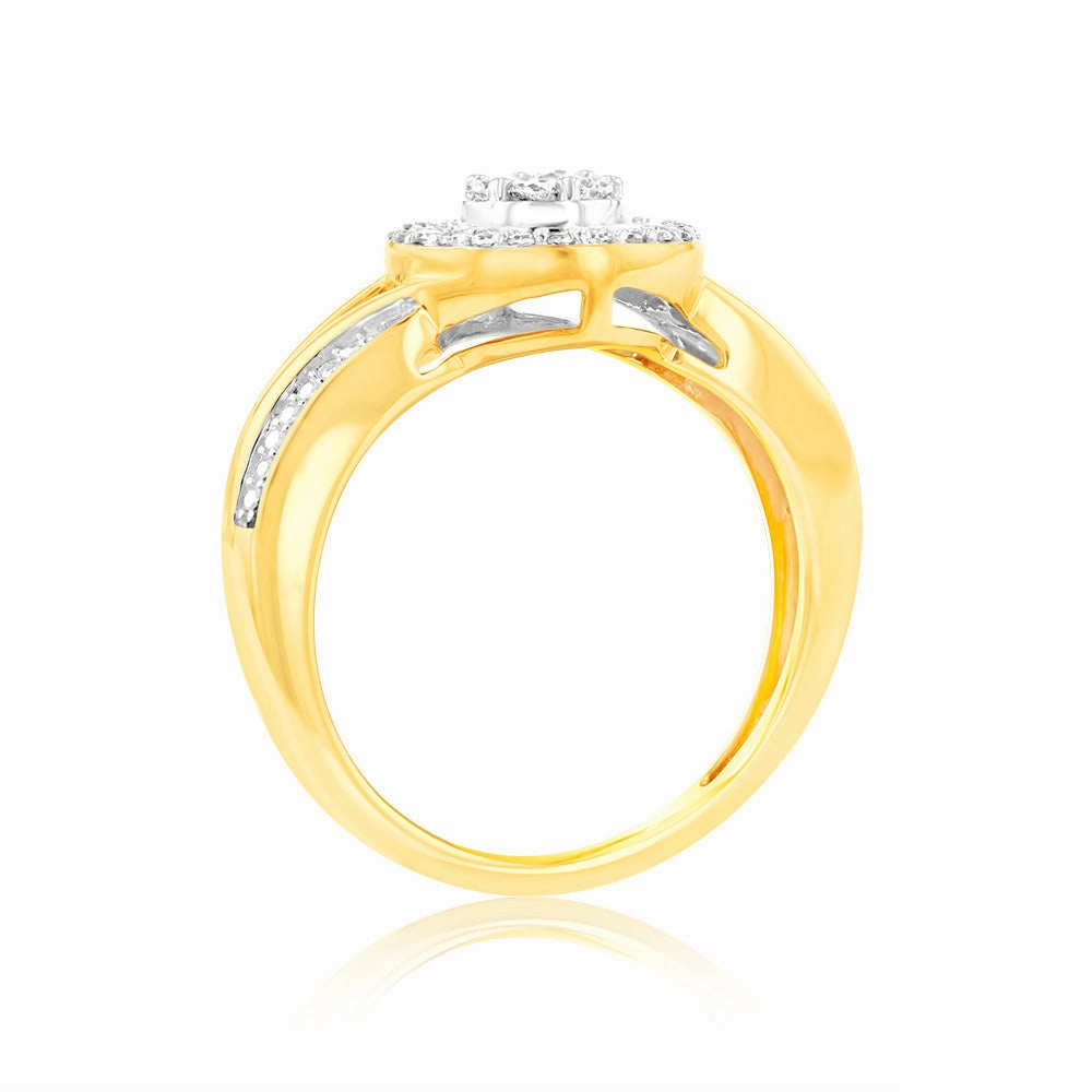 Luminesce Lab Grown 1/4 Carat Diamond Ring in 9ct Yellow Gold
