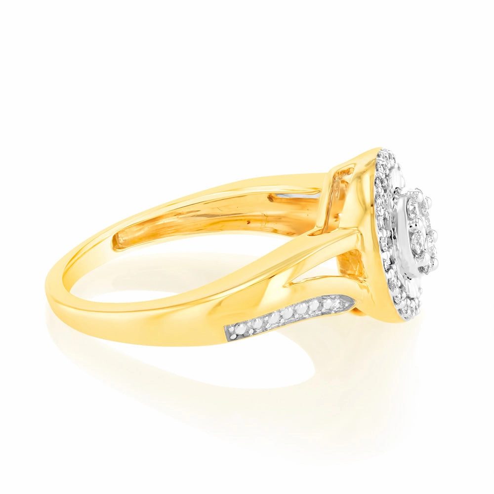 Luminesce Lab Grown 1/4 Carat Diamond Ring in 9ct Yellow Gold