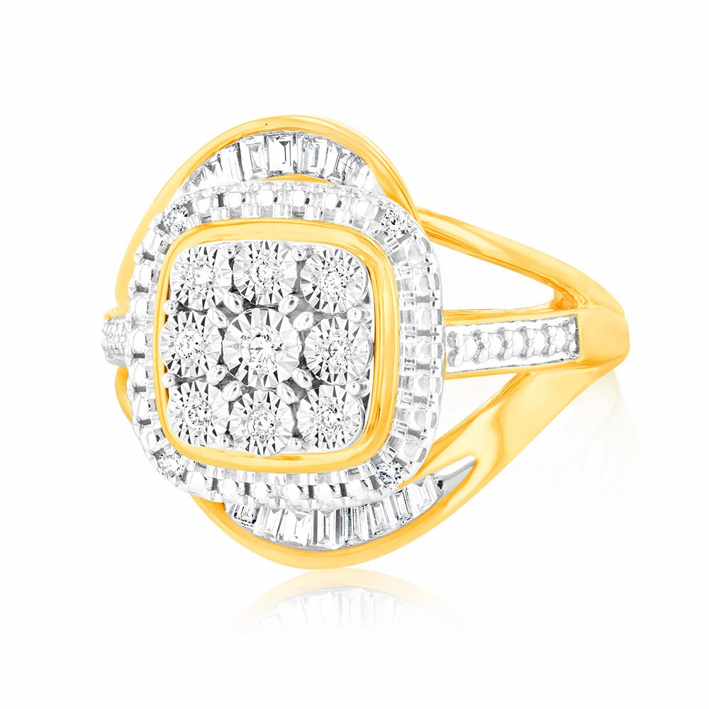 Luminesce Lab Grown 1/6 Carat Diamond Ring in 9ct Yellow Gold