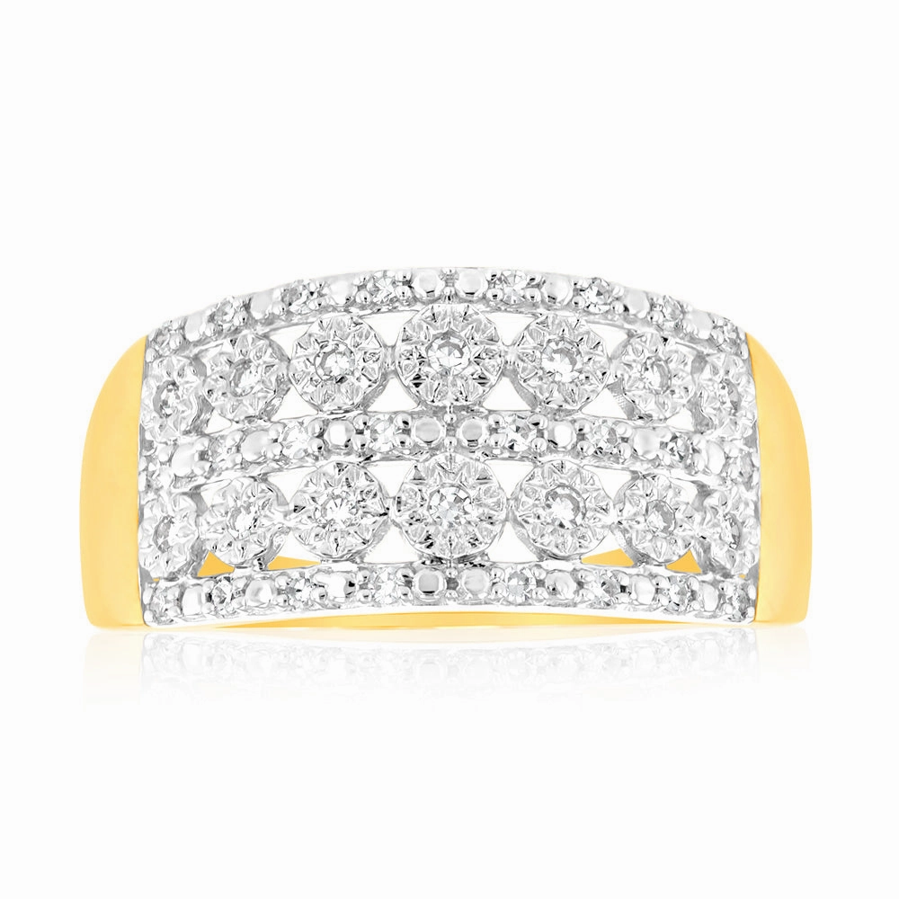 Luminesce Lab Grown 1/6 Carat Diamond Ring in 9ct Yellow Gold