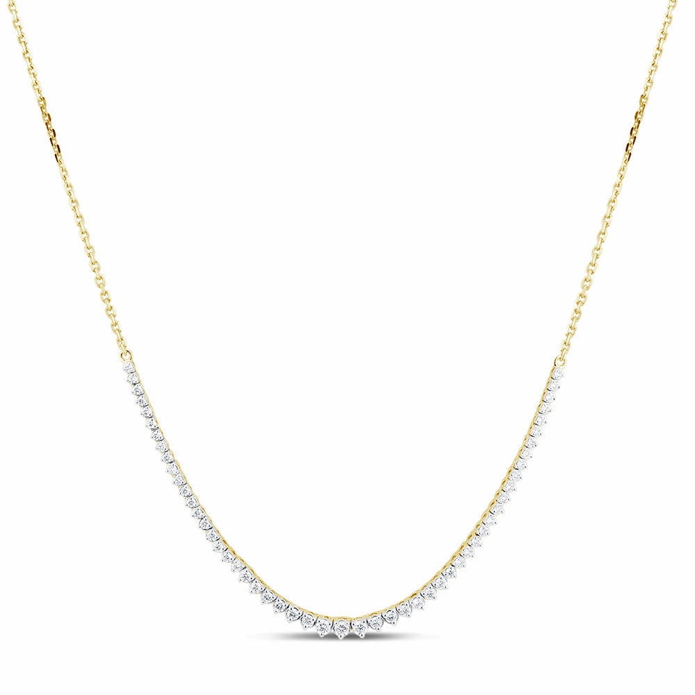 Luminesce Lab Grown 1 Carat Diamond 46cm Tennis Necklace in 9ct Yellow Gold