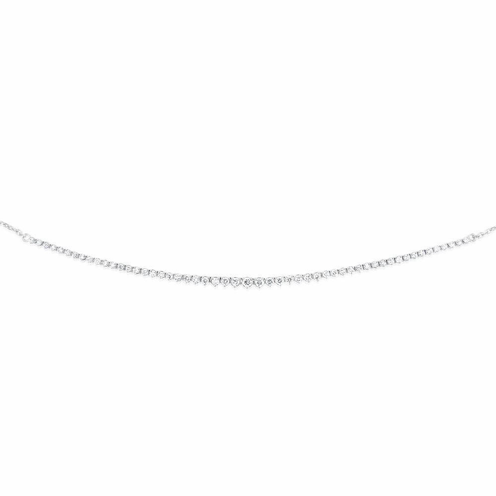 Luminesce Lab Grown 1 Carat Diamond Cable Chain Necklace in 9ct White Gold