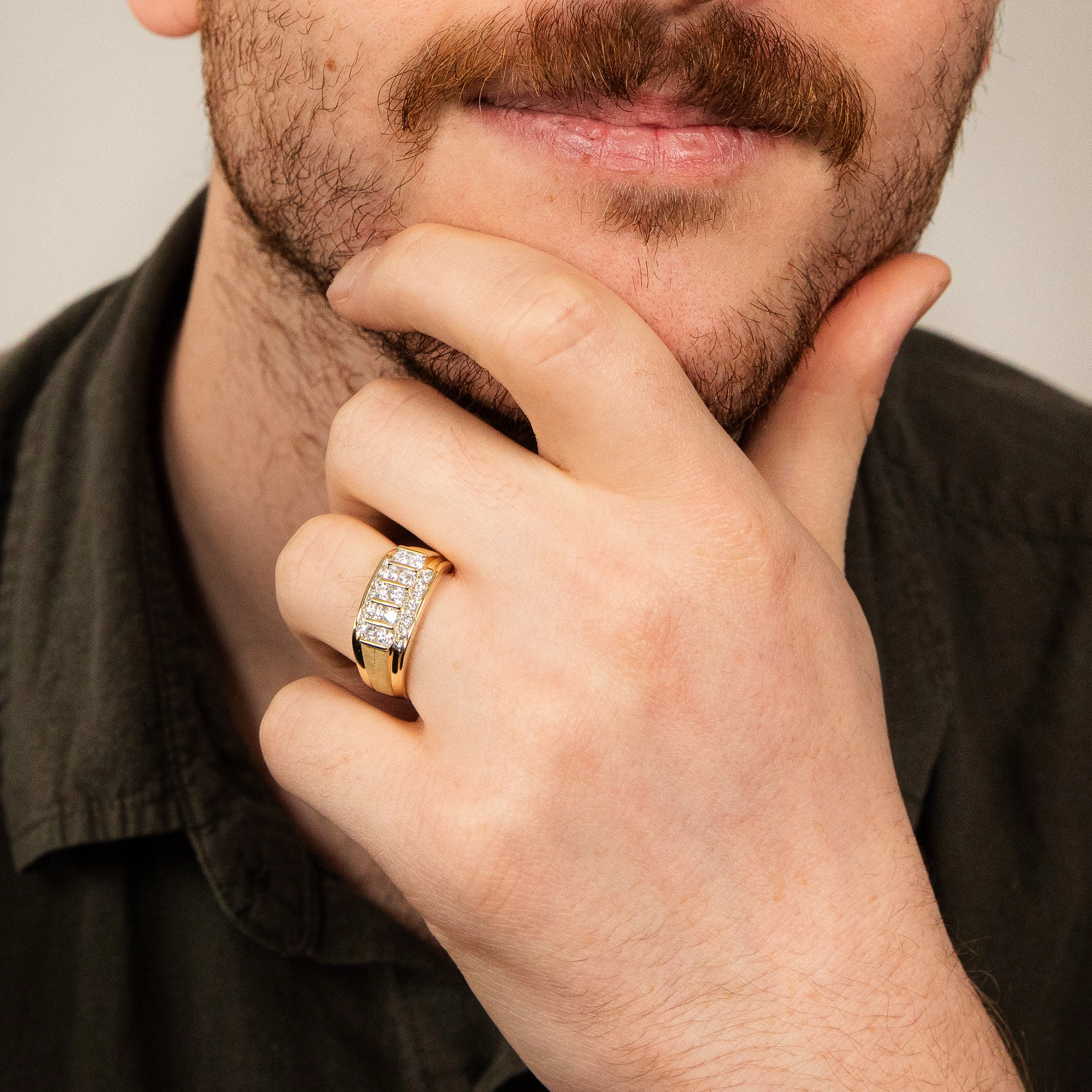 Luminesce Lab Grown 1 Carat Diamond Gents Ring in 9ct Yellow Gold