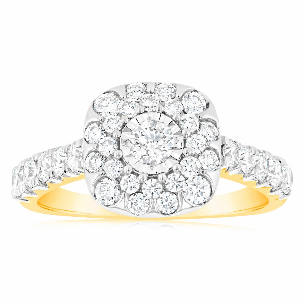 Luminesce Lab Grown 1 Carat Diamond Ring in 9ct Yellow Gold