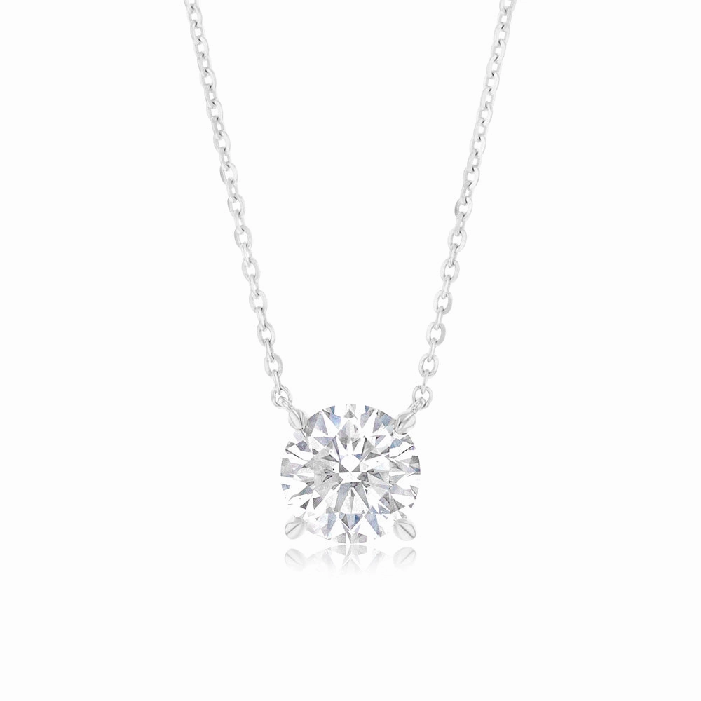 Luminesce Lab Grown 1 Carat Diamond Solitaire Pendant on 10ct White Gold Chain