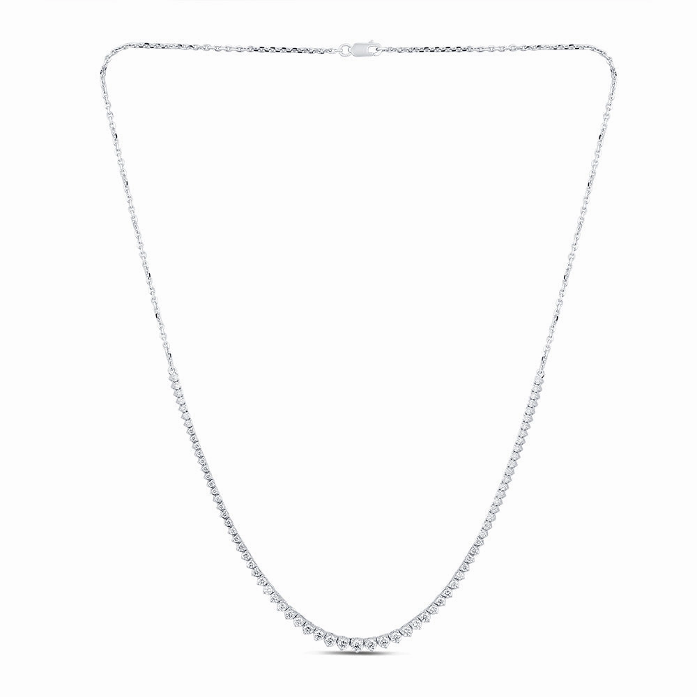 Luminesce Lab Grown 2 Carats Diamond Cable Chain Necklace in 9ct White Gold