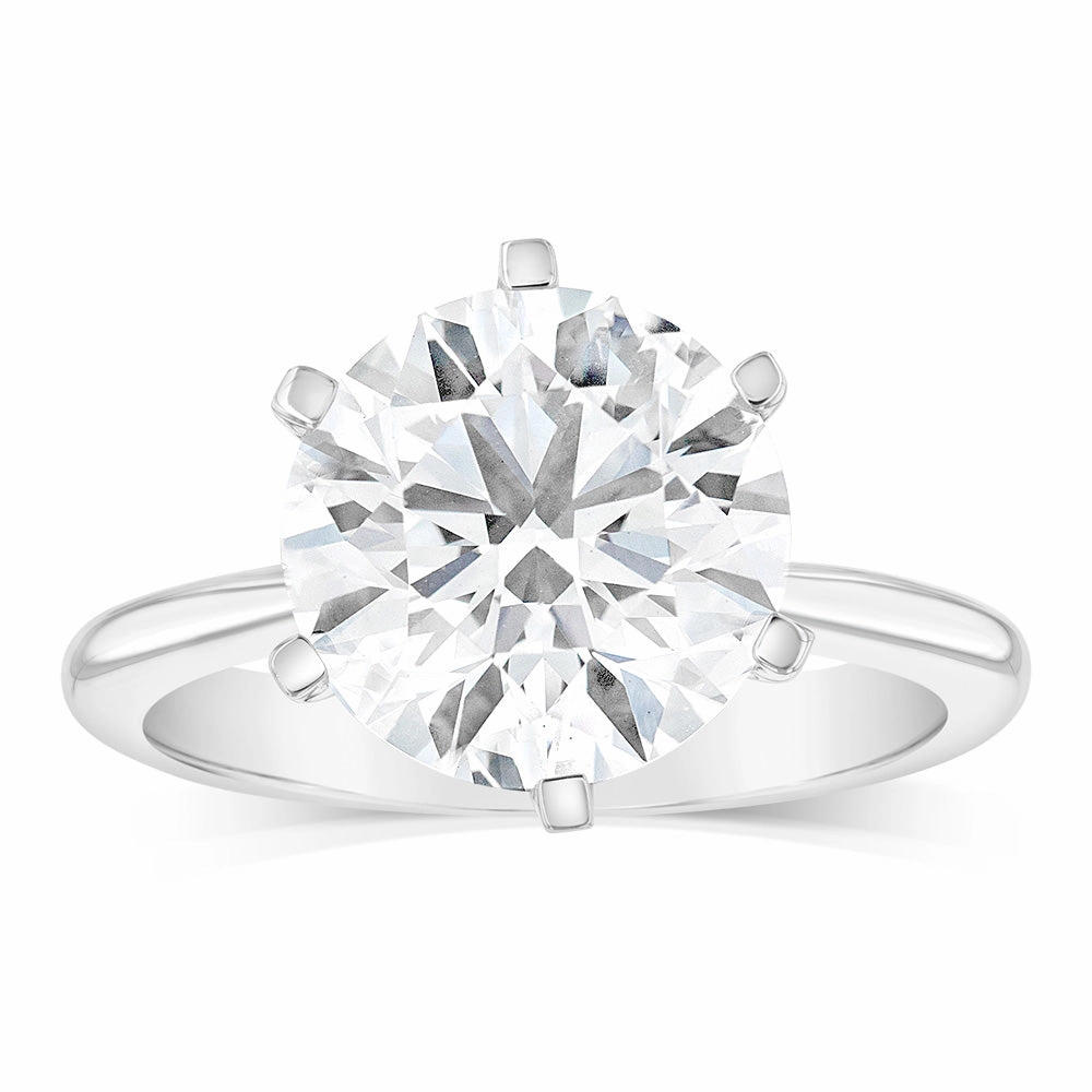 Luminesce Lab Grown 4Carat Certified Diamond Solitaire Ring in 18ct White Gold