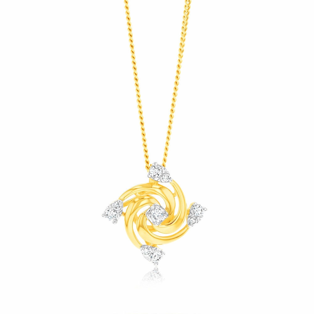 Luminesce Lab Grown 9ct Yellow Gold  0.15 Carat Diamond Pendant