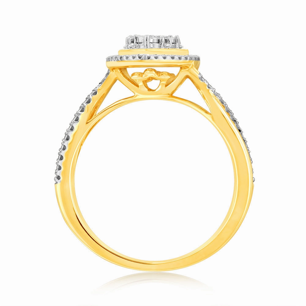 Luminesce Lab Grown 9ct Yellow Gold 1/10 Carat Diamond Ring