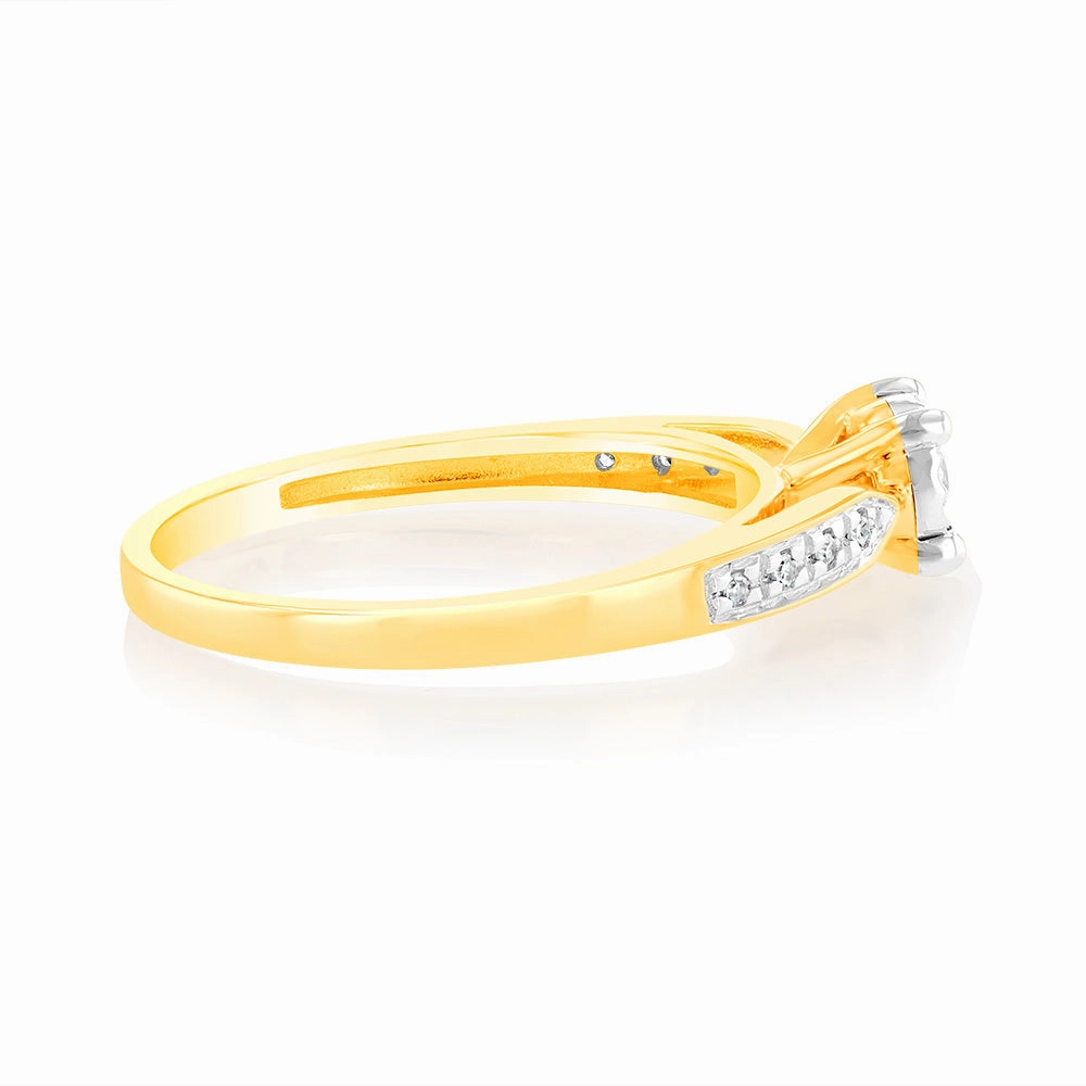 Luminesce Lab Grown 9ct Yellow Gold 1/10 Carat Diamond Ring