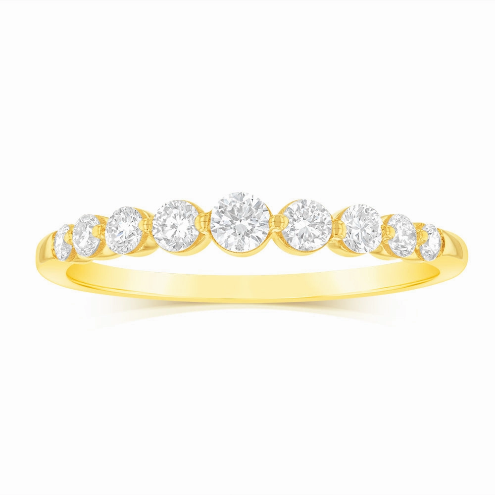 Luminesce Lab Grown 9ct Yellow Gold 1/2 Carat Diamond Eternity Ring