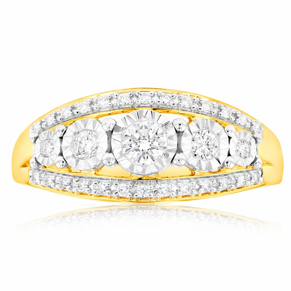 Luminesce Lab Grown 9ct Yellow Gold 1/3 Carat Diamond Ring