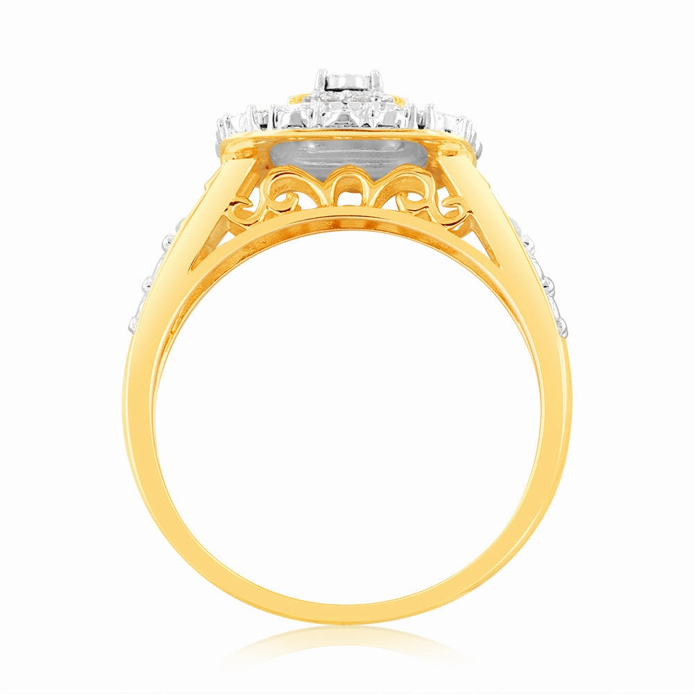 Luminesce Lab Grown 9ct Yellow Gold 1/6 Carat Diamond Ring
