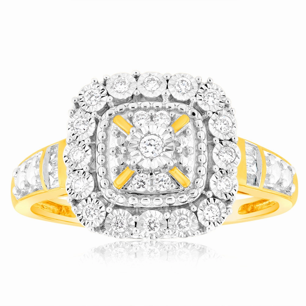 Luminesce Lab Grown 9ct Yellow Gold 1/6 Carat Diamond Ring