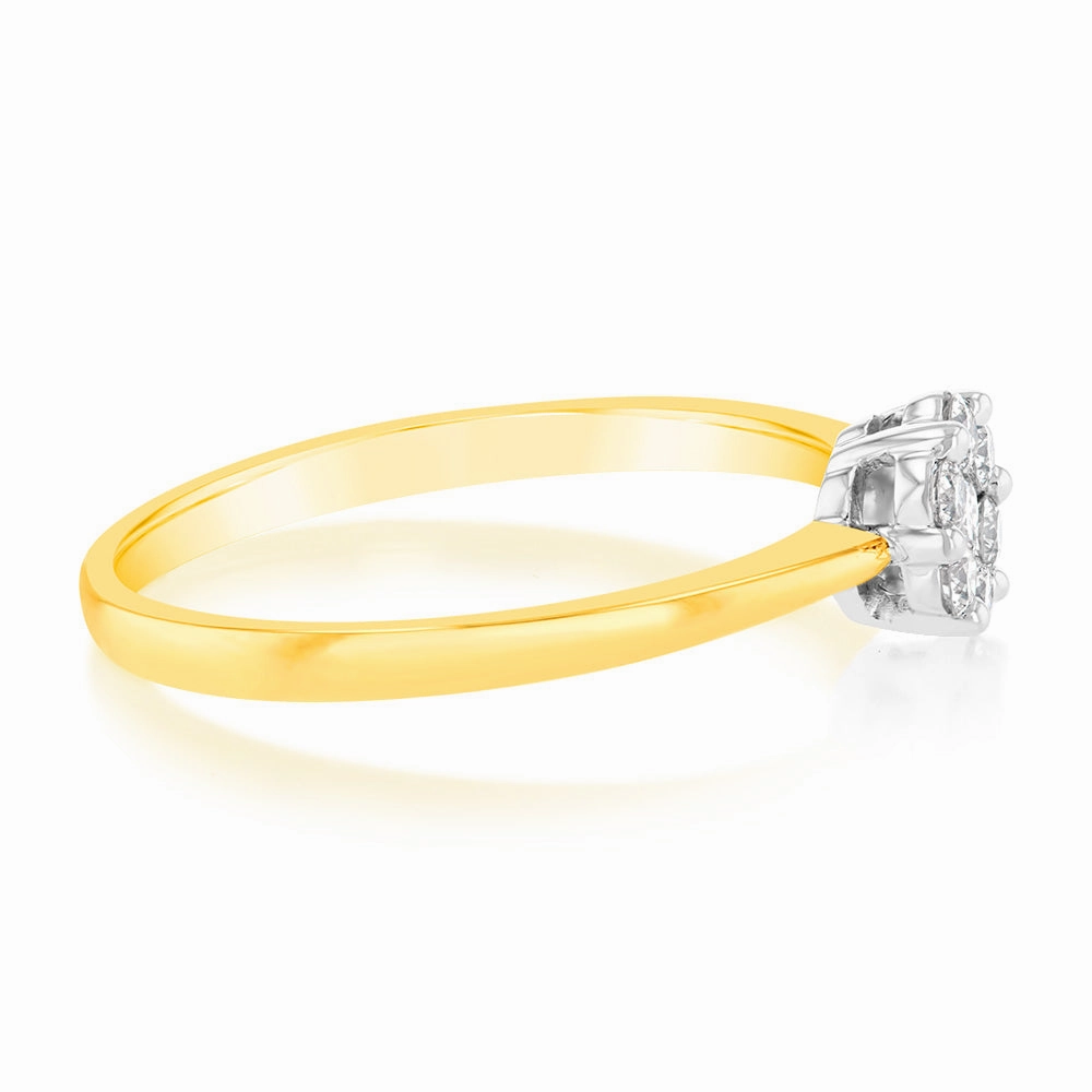 Luminesce Lab Grown 9ct Yellow Gold 1/6 Carat Diamond Solitaire Fancy Ring