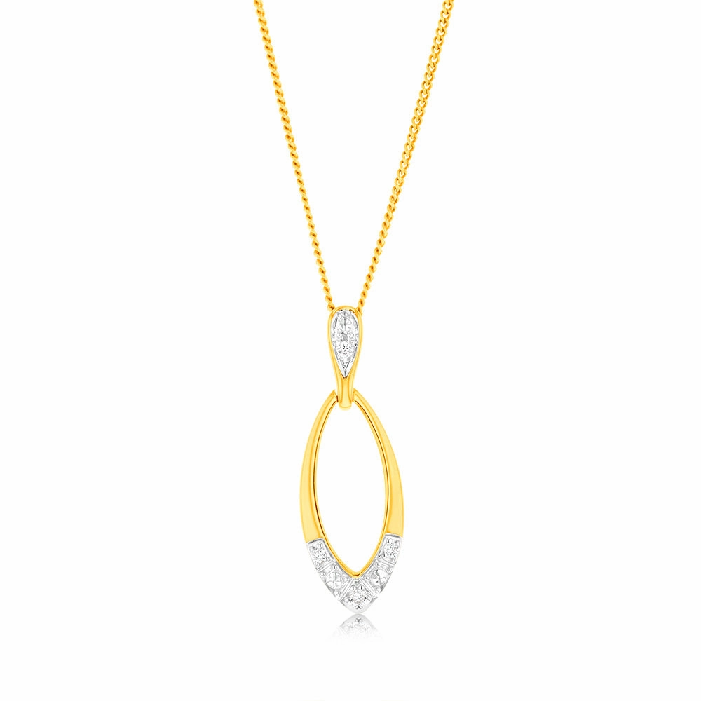 Luminesce Lab Grown 9ct Yellow Gold 4 Diamonds Pendant