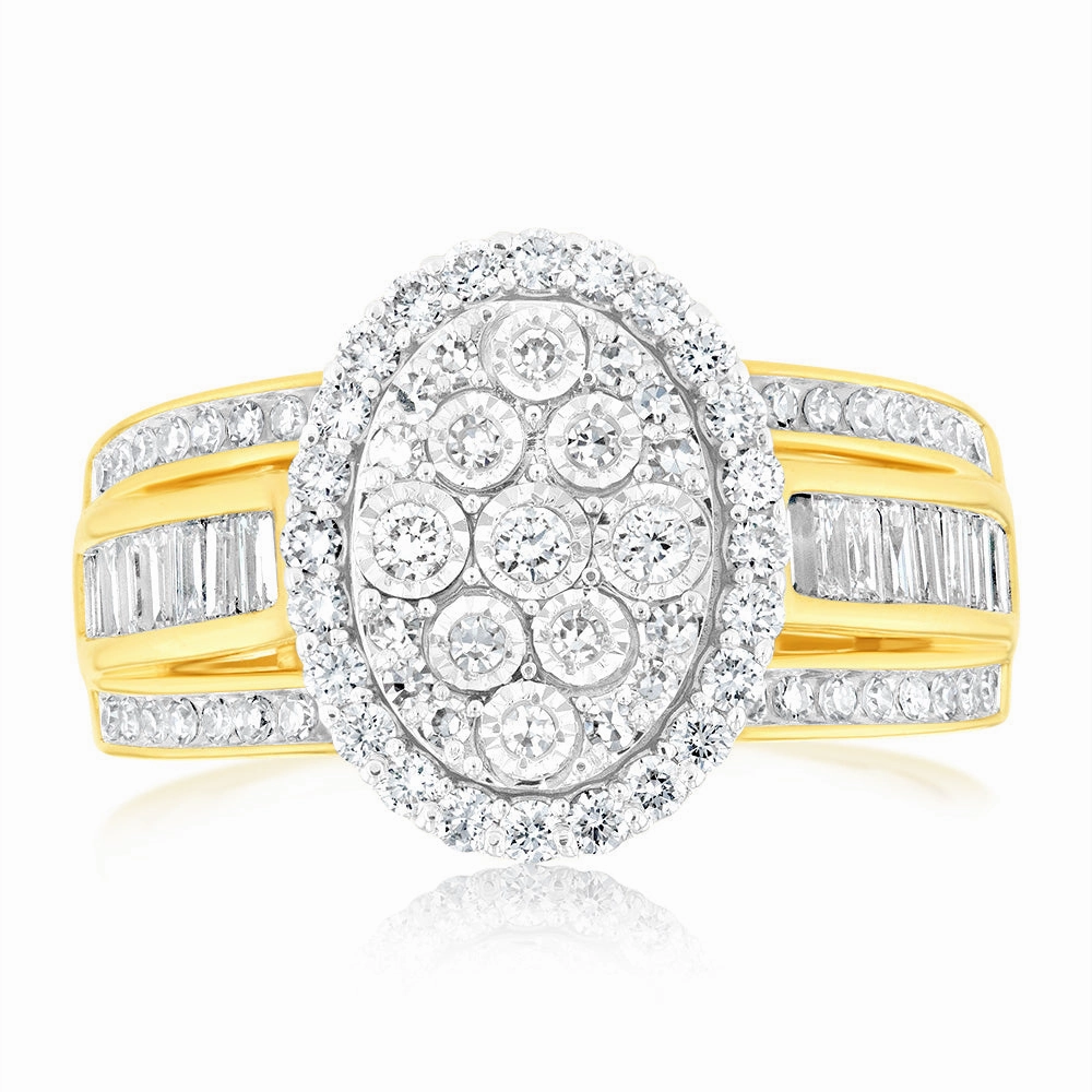 Luminesce Lab Grown 9ct Yellow Gold Ring in1 Carat Diamond