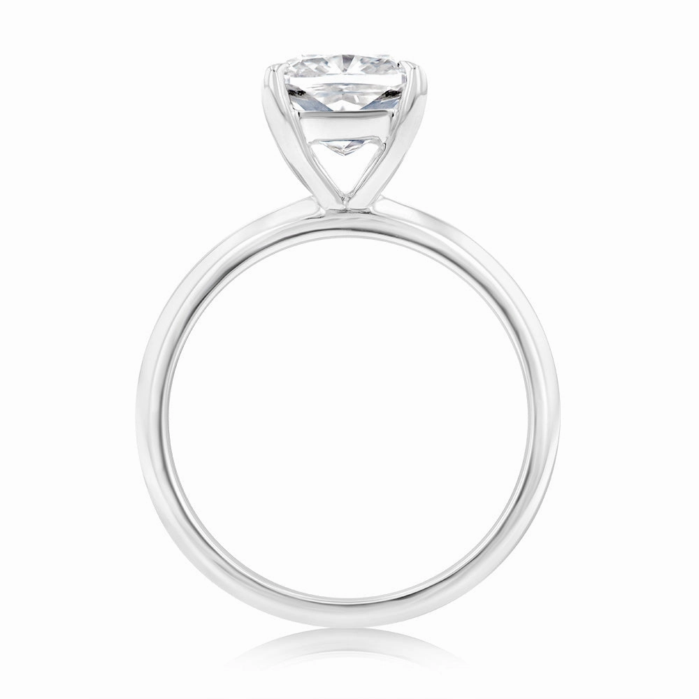 Luminesce Lab Grown Certified 2 Carat Diamond Cushion Cut Engagement Ring in 18ct White Gold