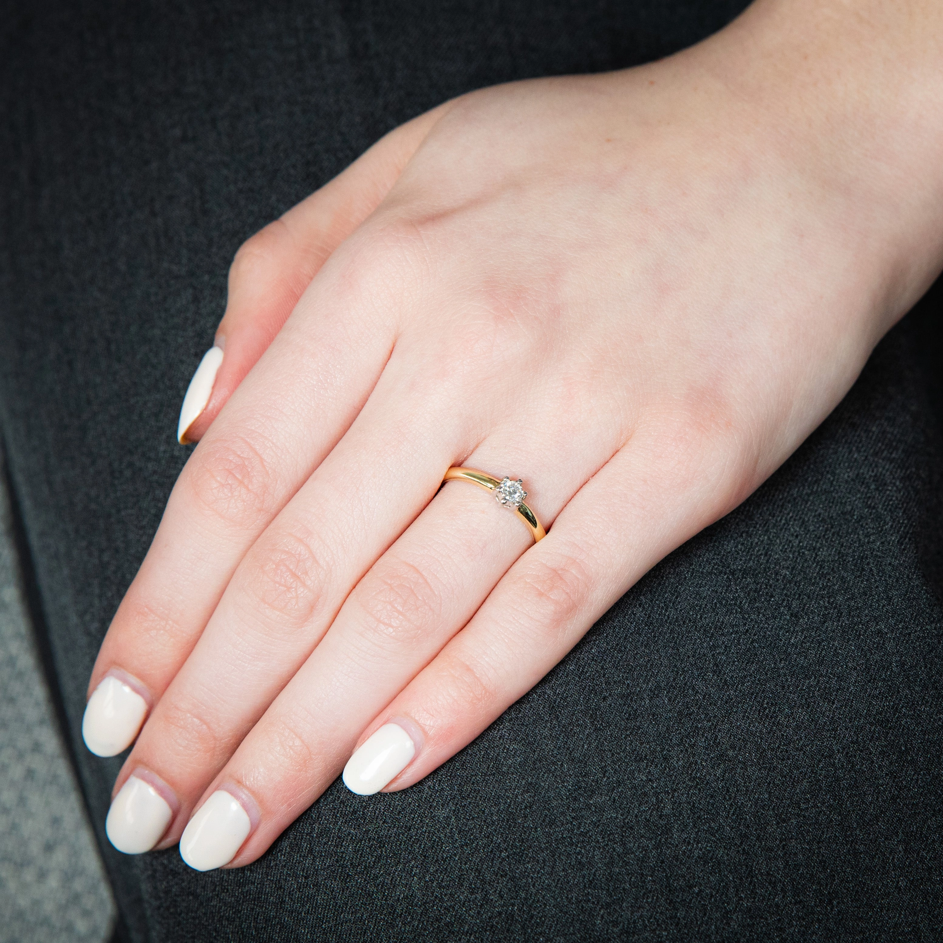 Luminesce Lab Grown Diamond 6 Claw Ring In 9ct Yellow Gold